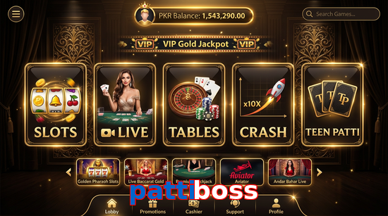 Main screen of Pattiboss casino page for PK players